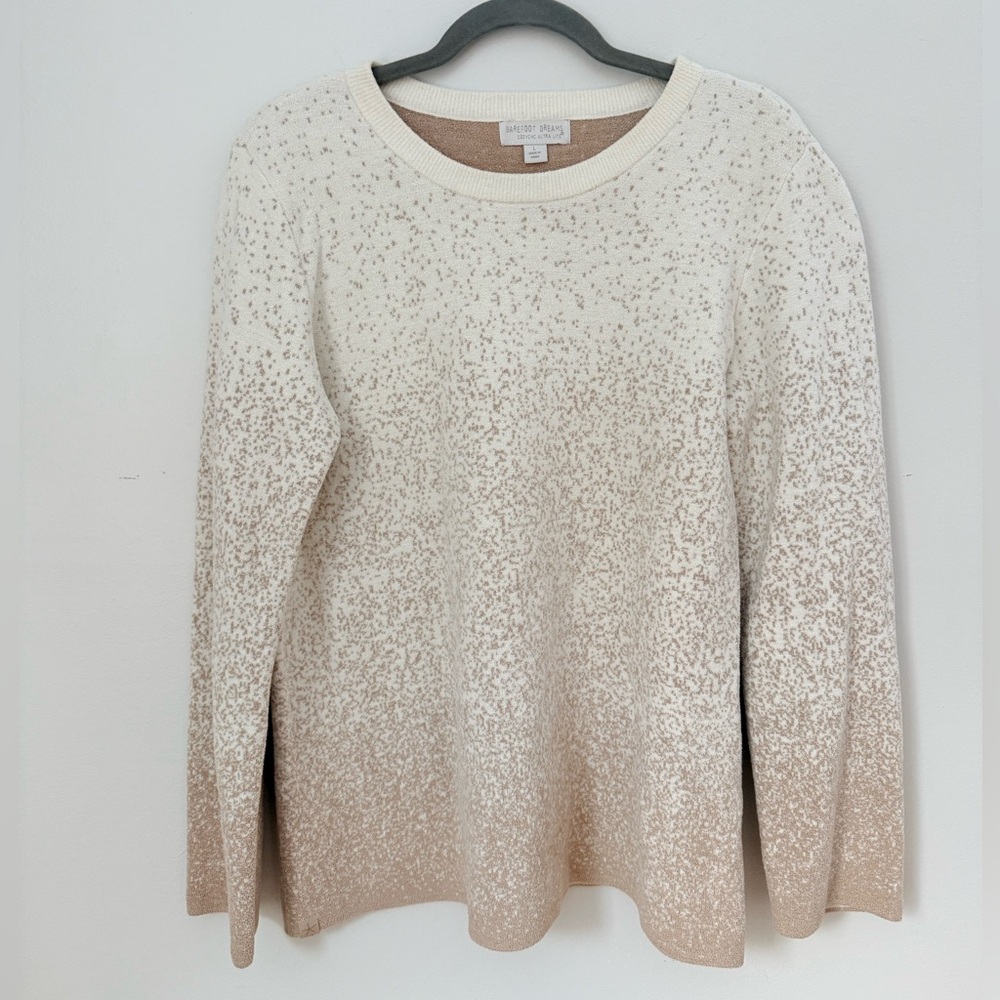 Barefoot Dreams CozyChic Ultra Lite Confetti Pullover Sweater, Size L